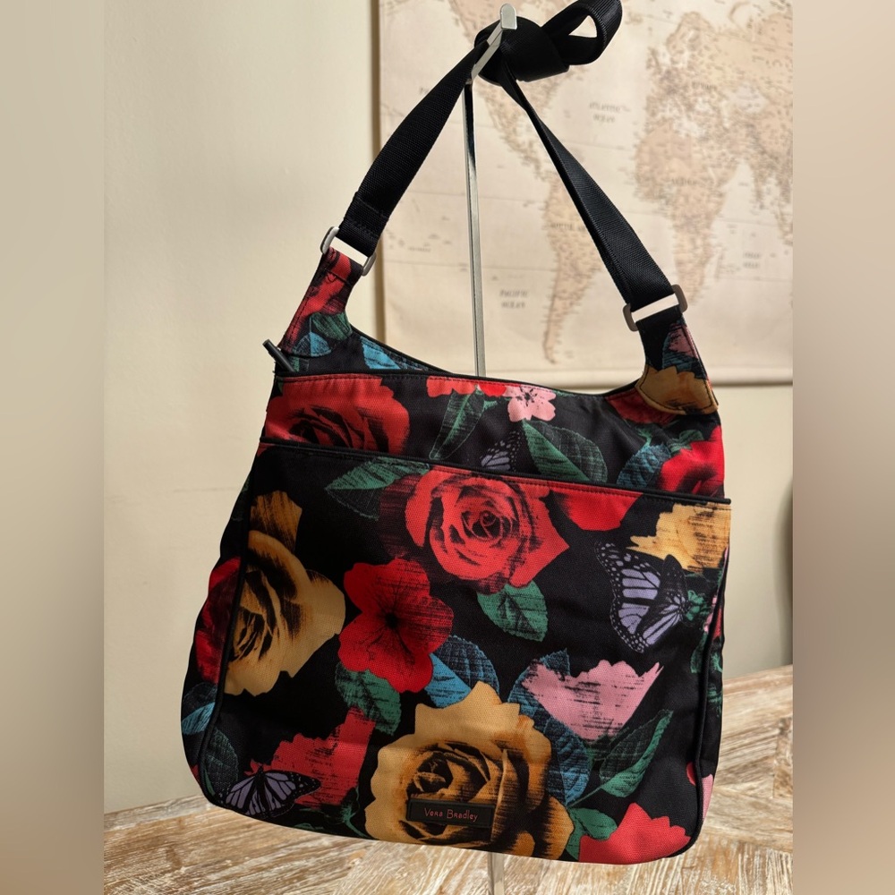 Vera Bradley Crossbody Bag - Black, Red, Yellow Floral